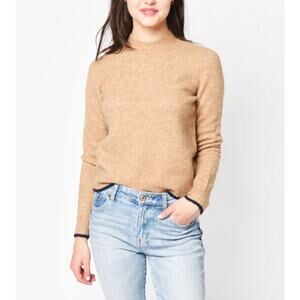 VINCE - WOMEN’S CONTRAST TIP PULLOVER / XS / beige